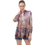 Pour Flames Long Sleeve Satin Shirt