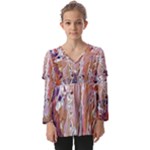 Pour Flames Kids  V Neck Casual Top