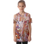 Pour Flames Fold Over Open Sleeve Top