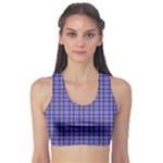 Blue Tartan Plaid 1 Fitness Sports Bra