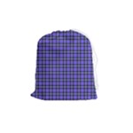 Blue Tartan Plaid 1 Drawstring Pouch (Medium)