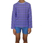 Blue Tartan Plaid 1 Kids  Long Sleeve Swimwear