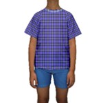 Blue Tartan Plaid 1 Kids  Short Sleeve Swimwear