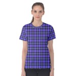 Blue Tartan Plaid 1 Women s Cotton T-Shirt