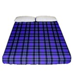 Blue Tartan Plaid 1 Fitted Sheet (Queen Size)