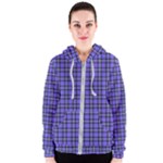 Blue Tartan Plaid 1 Women s Zipper Hoodie