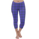 Blue Tartan Plaid 1 Capri Winter Leggings 