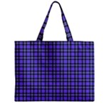 Blue Tartan Plaid 1 Zipper Mini Tote Bag