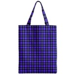 Blue Tartan Plaid 1 Zipper Classic Tote Bag