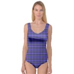 Blue Tartan Plaid 1 Princess Tank Leotard 