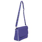 Blue Tartan Plaid 1 Shoulder Bag with Back Zipper