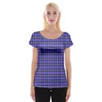 Blue Tartan Plaid 1 Cap Sleeve Top