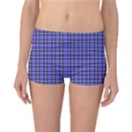 Blue Tartan Plaid 1 Boyleg Bikini Bottoms