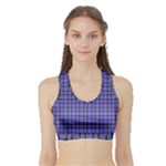 Blue Tartan Plaid 1 Sports Bra with Border