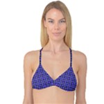 Blue Tartan Plaid 1 Reversible Tri Bikini Top