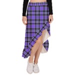 Blue Tartan Plaid 1 Asymmetrical Ruffle Hem Skirt 