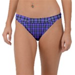 Blue Tartan Plaid 1 Band Bikini Bottoms