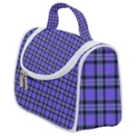 Blue Tartan Plaid 1 Satchel Handbag