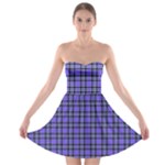 Blue Tartan Plaid 1 Strapless Bra Top Dress