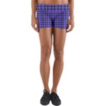 Blue Tartan Plaid 1 Yoga Shorts