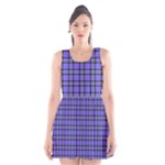 Blue Tartan Plaid 1 Scoop Neck Skater Dress