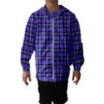 Blue Tartan Plaid 1 Kids  Hooded Windbreaker