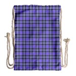 Blue Tartan Plaid 1 Drawstring Bag (Large)