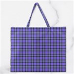 Blue Tartan Plaid 1 Zipper Large Tote Bag