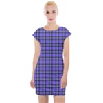 Blue Tartan Plaid 1 Cap Sleeve Bodycon Dress