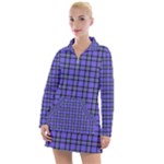 Blue Tartan Plaid 1 Women s Long Sleeve Casual Dress