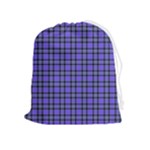 Blue Tartan Plaid 1 Drawstring Pouch (XL)