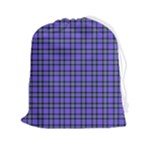 Blue Tartan Plaid 1 Drawstring Pouch (2XL)