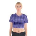 Blue Tartan Plaid 1 Cotton Crop Top