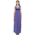 Blue Tartan Plaid 1 Empire Waist Maxi Dress