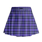 Blue Tartan Plaid 1 Mini Flare Skirt