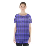 Blue Tartan Plaid 1 Skirt Hem Sports Top