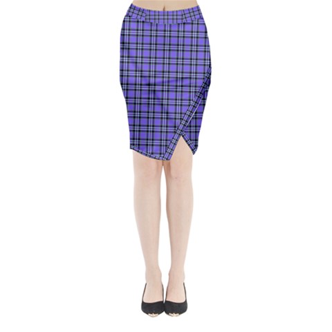 Blue Tartan Plaid 1 Midi Wrap Pencil Skirt from ArtsNow.com