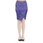 Blue Tartan Plaid 1 Midi Wrap Pencil Skirt