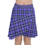 Blue Tartan Plaid 1 Chiffon Wrap Front Skirt