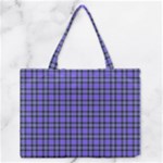 Blue Tartan Plaid 1 Zipper Medium Tote Bag