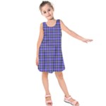 Blue Tartan Plaid 1 Kids  Sleeveless Dress