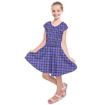 Blue Tartan Plaid 1 Kids  Short Sleeve Dress