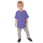 Blue Tartan Plaid 1 Kids  Raglan T-Shirt