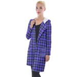 Blue Tartan Plaid 1 Hooded Pocket Cardigan