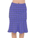 Blue Tartan Plaid 1 Short Mermaid Skirt