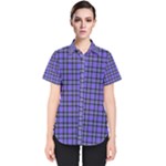 Blue Tartan Plaid 1 Women s Short Sleeve Shirt