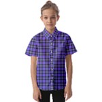 Blue Tartan Plaid 1 Kids  Short Sleeve Shirt