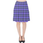 Blue Tartan Plaid 1 Velvet High Waist Skirt