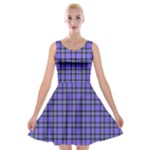 Blue Tartan Plaid 1 Velvet Skater Dress