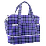 Blue Tartan Plaid 1 Sports Shoulder Bag with Shoes Compartment